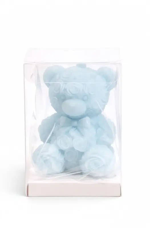 Свеча декоративная "Мишутка" 110 гр, 6х4,8х8 см, 6 ч, голубой