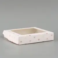 Коробка подарочная складная &laquo;Сердце&raquo;, 20&times;20&times;4 см, с окном