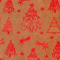 Пакет подарочный новогодний, крафт с тиснением, круглая ручка, &laquo;Ёлочки&raquo; 33&times;25&times;12 см, 120 г