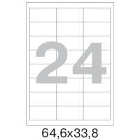 Этикетки самоклеящиеся кауч.к.64,6х33,8 24шт/л А4(100л/уп)