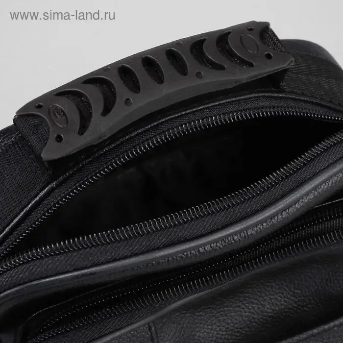 Ручка для сумки плоская, пластик, 12×3 см, на стропе 29 см, чёрная Ручка для сумки плоская, пластик, 12×3 см, на стропе 29 см, чёрная