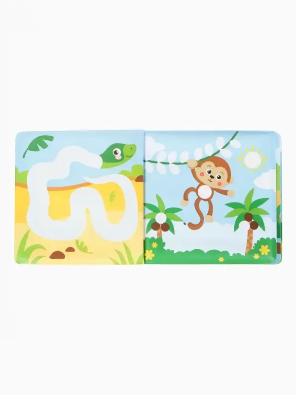 Книжка - игрушка для ванны Крошка Я &laquo;Рисуем пальчиками: зоопарк&raquo;, водная раскраска