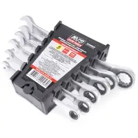 Набор ключей гаечных комбинированных трещоточных в пластике (8-17 мм) (6предметов) AVS K6N6P