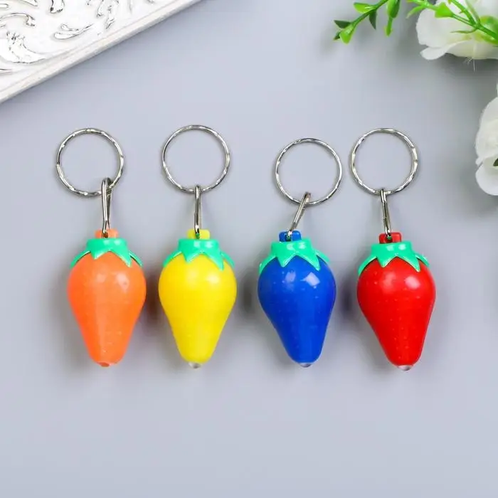 Фонарик свет на кольце Фонарик свет на кольце "Клубничка" светит МИКС 3х5,5х3 см