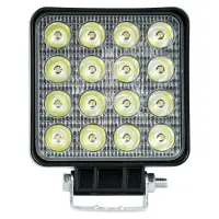 Фара светодиод. квадратная, 16LED, дальний свет, 48Вт, 112x112x47мм, 12/24В, PRO