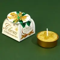 Свеча чайная &laquo;С Новым годом&raquo;, с предсказанием, d=4 см