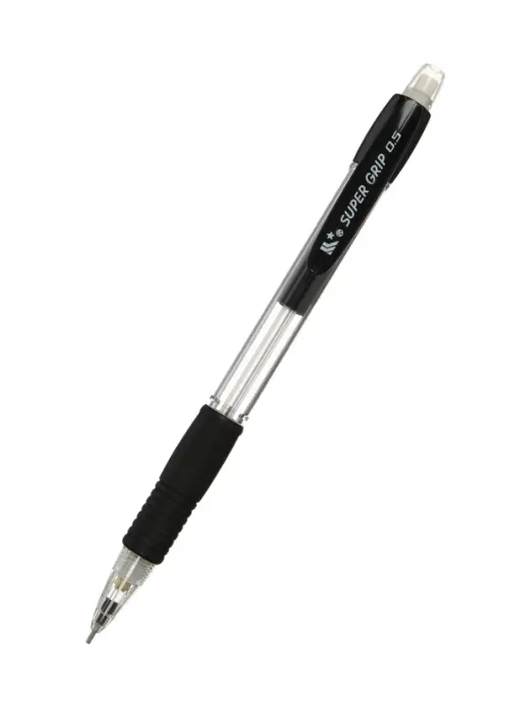 Карандаш механический, 0.5 мм, с резиновым держателем, чёрным