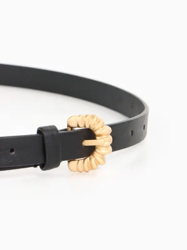 Ремень женский тонкий, 110&times;1.8 см, пряжка металл, чёрный