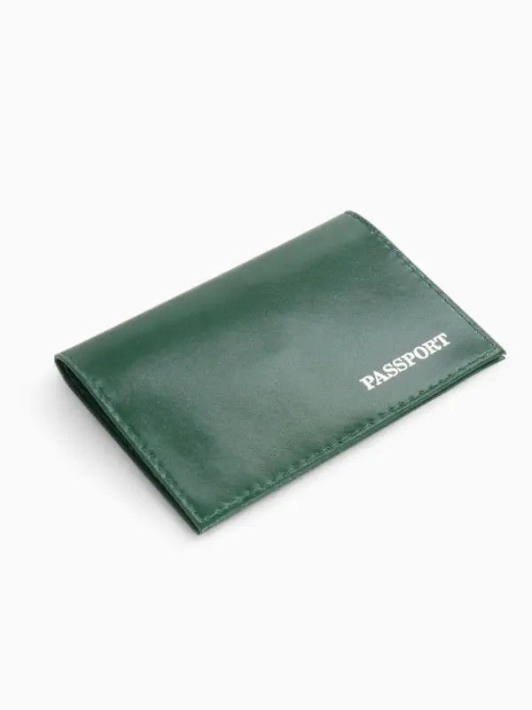 Обложка для паспорта, гладкая, тиснение серебряной фольгой, зелёная