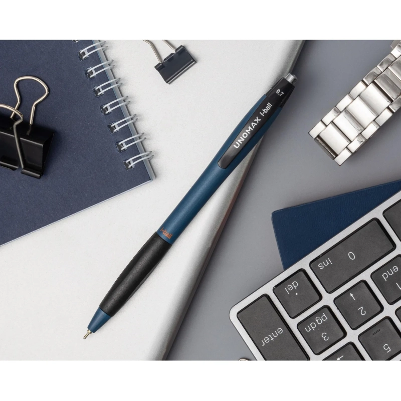 Ручка шариковая автомат. Unomax I-ball, 0,3мм,шар0,7, син,масл,манж