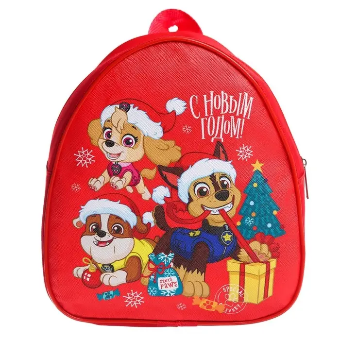 Рюкзак детский «С Новым годом!» 23х21х10 см, Щенячий патруль