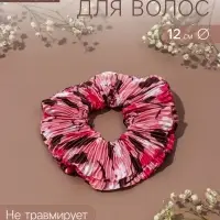 Резинка для волос QF &laquo;Орбита&raquo;, жатка лето, 12 см, розовая