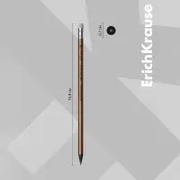 Набор чернографитных карандашей с ластиком 4 штуки ErichKrause JOY Metallic, HB, грифель d=2.2 мм, пластик, круглых в пакете, металлик микс