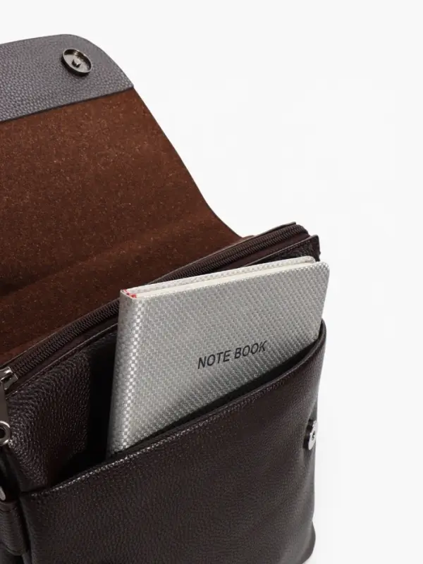 Сумка планшет мужская TEXTURA, 2 отдела на молнии, наружный карман, 23&times;4&times;26 см, коричневая