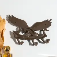 Крючки настенные &laquo;Орёл на ветке&raquo;, ключница декоративная, чугун, 17&times;12.5&times;2 см