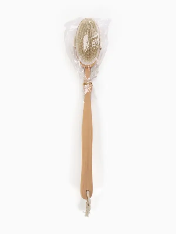 Щётка массажная для тела, из натуральной щетины, с ручкой, гладкая