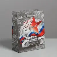 Пакет подарочный ламинированный, упаковка, «С Праздником 23 февраля!», S 12 х 15 х 5.5 см