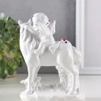 Фигурка гипс &laquo;Ангел на лошади и рядом&raquo;, 13.5&times;10&times;6.5 см, белый
