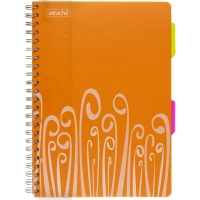 Бизнес-тетрадь А4,140 л,пласт обл, с разд,спир,ATTACHE FANTASY,оранж