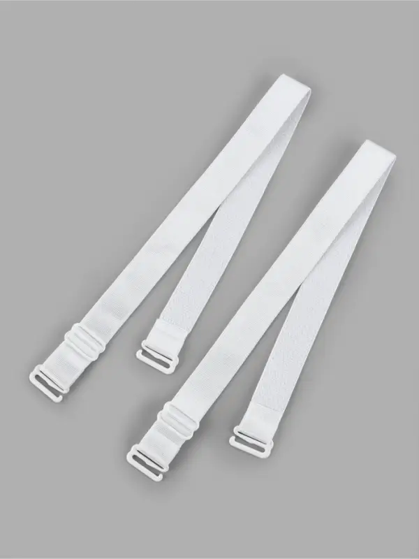 Лямки для бюстгальтера, текстильные, 1.5 см, 37 см, пара, белые Лямки для бюстгальтера, текстильные, 1.5 см, 37 см, пара, белые