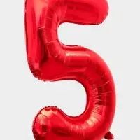 Воздушный шар фольгированный 40" &laquo;Цифра 5&raquo;, красный