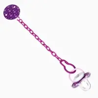 Соска - пустышка с держателем Крошка Я &laquo;Пингвинчик&raquo;, анатомическая, от 6 мес, фиолетовый