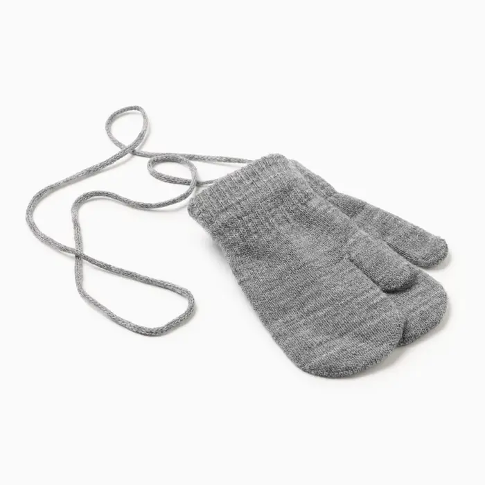 Варежки детские MINAKU, серые, 14 см Варежки детские MINAKU, серые, 14 см