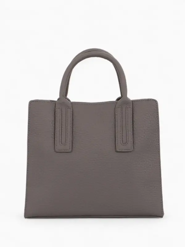 Сумка тоут TEXTURA, с длинным ремнем, средний размер, 29&times;10&times;25 см, однотонная, серая