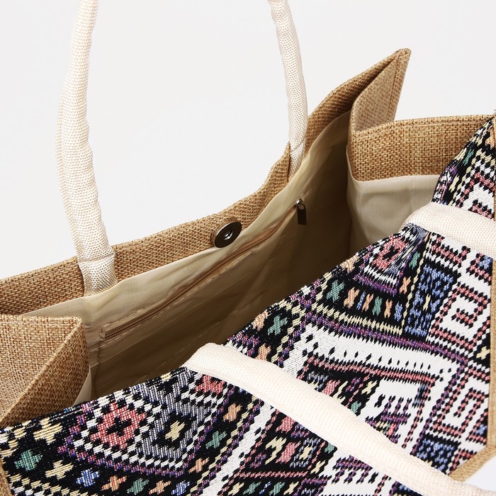 Шопер на пуговице, цвет бежевый Шопер на пуговице, цвет бежевый