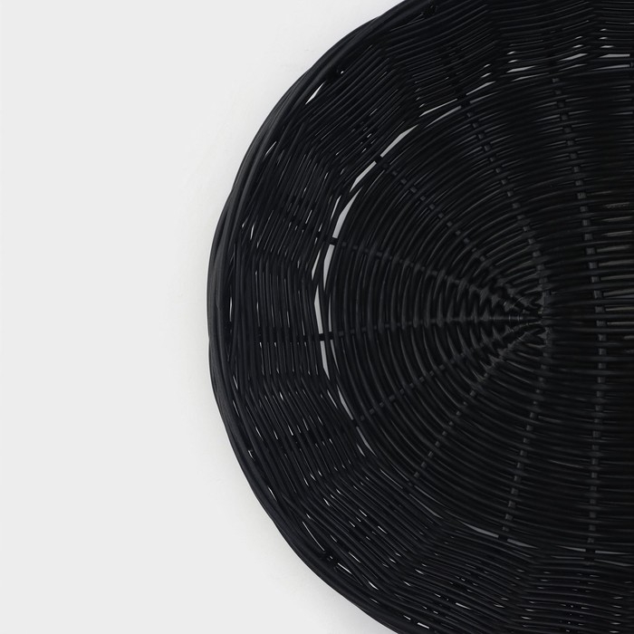 Корзинка для подачи Доляна «Плетёнка», 27×22×6 см, цвет коричневый