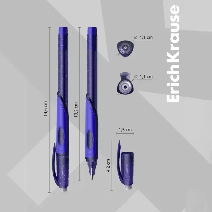Стираемая ручка ErichKrause. ErgoLine Magic, гелевая, синий стержень, узел 0.5 мм