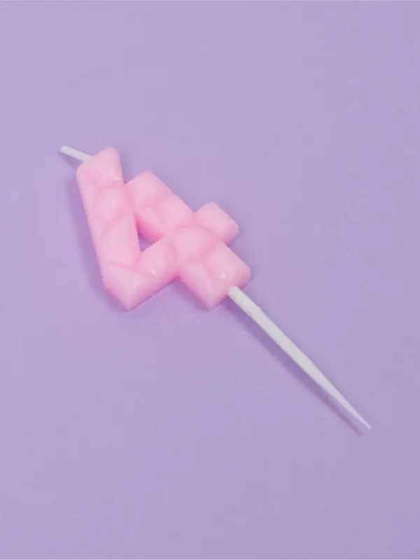 Свеча для торта «Цифра 4», светло-розовая Свеча для торта «Цифра 4», светло-розовая