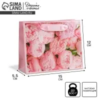 Пакет подарочный ламинированный, упаковка, «For you», S 15 х 12 х 5.5 см