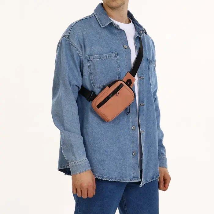 Сумка-слинг женская из текстиля, розовая