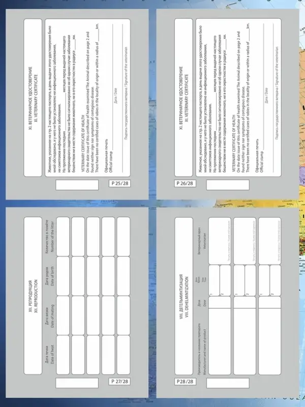 Ветеринарный паспорт международный универсальный VIP, 28 страниц
