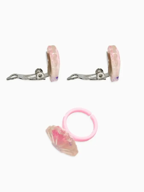 Набор детский &laquo;Выбражулька. Ракушка&raquo;, 3 предмета: клипсы, кольцо, браслет, разноцветный