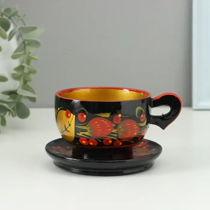 Чайная пара, дерево хохлома