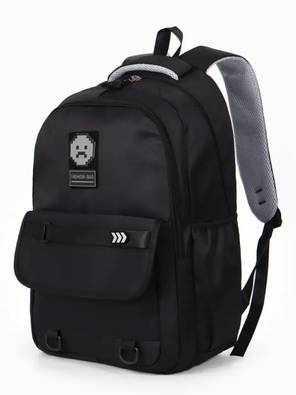 Рюкзак 31*15*46 см, 2 отд, 3 н/карм, Однотон, черный