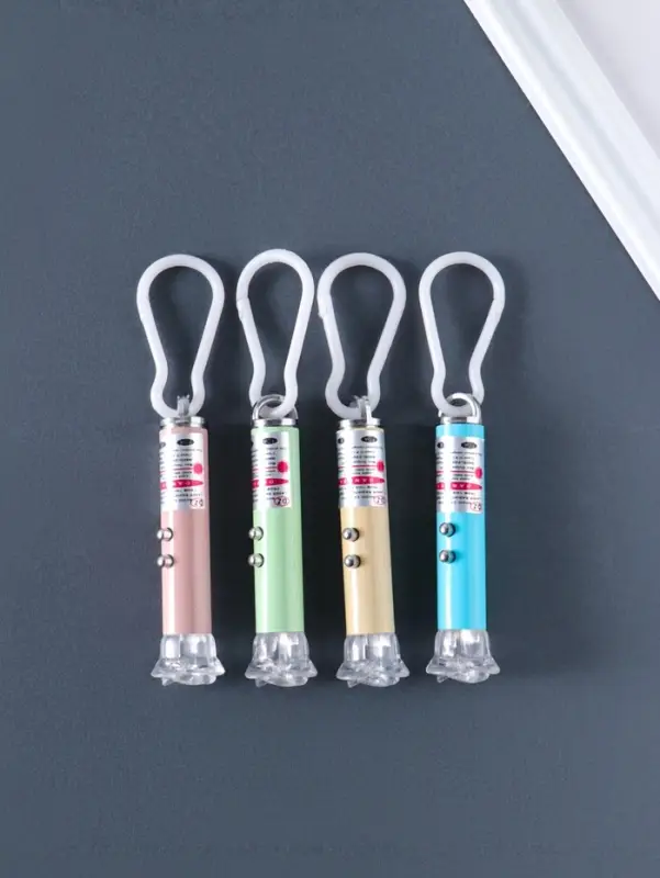 Фонарик-лазер брелок на карабине "Цветок" пастель МИКС 2,5х2,5х8 см