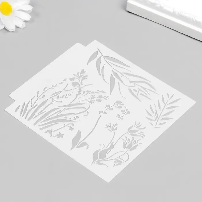 Трафарет пластик Трафарет пластик "Травы" 13х13 см