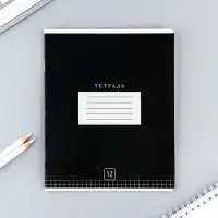 Тетрадь в клетку 12 листов А5, на скрепке «Цветная обложка», обложка мелованный картон, блок №2, 5 видов МИКС