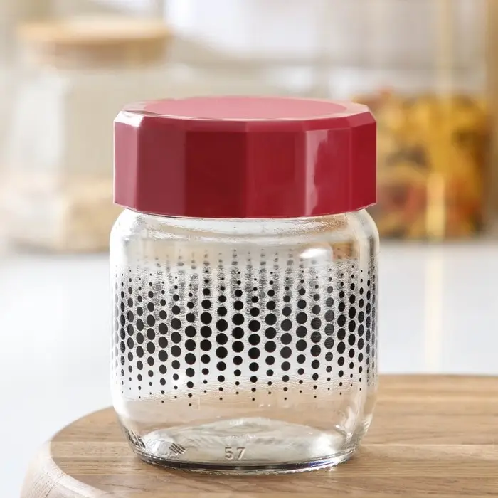 Банка стеклянная для сыпучих продуктов «Круги», 400 мл, цвет МИКС Банка стеклянная для сыпучих продуктов «Круги», 400 мл, цвет МИКС