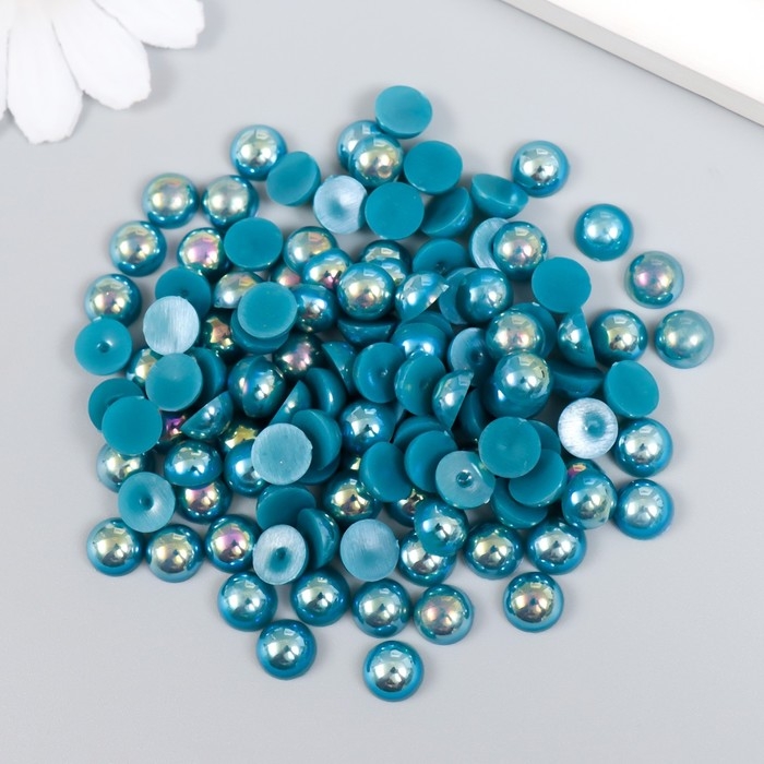 Декор для творчества пластик Декор для творчества пластик "Половинки бусин. Голубая гамма" 20 гр 0,8х0,8 см