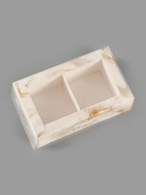 Коробка для 2 конфет с ячейками &laquo;Мрамор&raquo;, 10&times;6&times;3 см