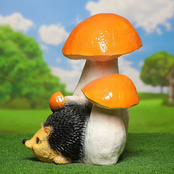 Садовая фигура  Садовая фигура "Еж под грибом" 36х33х44см