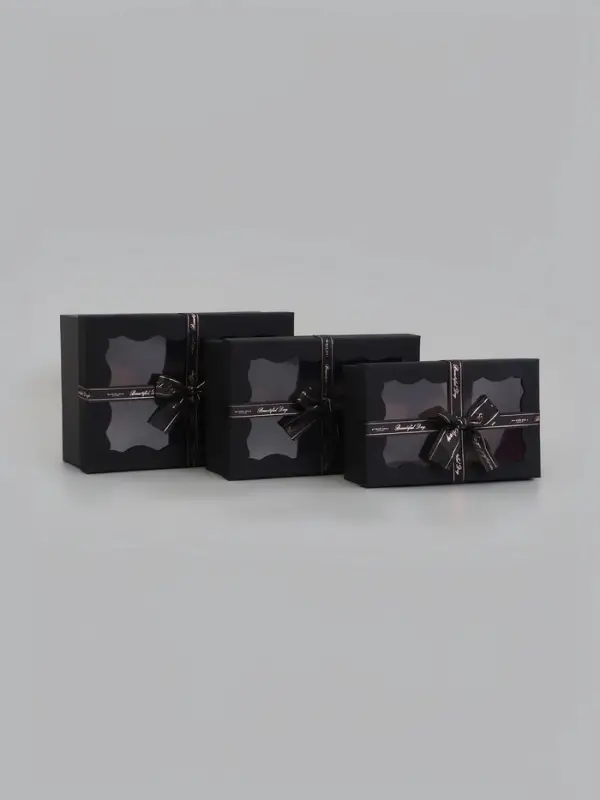 Набор подарочных коробок 3 в 1, прямоугольные с окном 23&times;16&times;9.5 21&times;14&times;8.0 19&times;12&times;6.5 см