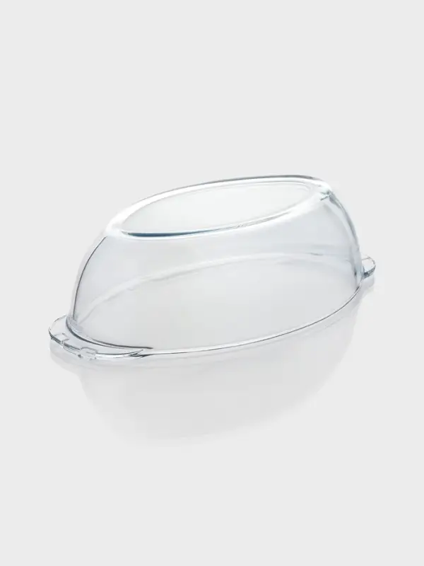 Утятница овальная Paşabah&ccedil;e, 2,6/1.3 л, с крышкой-формой для запекания, жаропрочное стекло, прозрачная