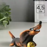 Фигурка полистоун &laquo;Такса с мячом&raquo;, 4.5&times;9&times;4.3 см