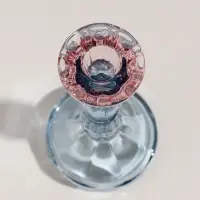Подсвечник стекло "Градиент. Фактура" розово-голубой d=2,2 см 9х9х20 см