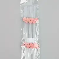 Трубочки для коктейля «Сердечки», розовые (набор 6 шт)